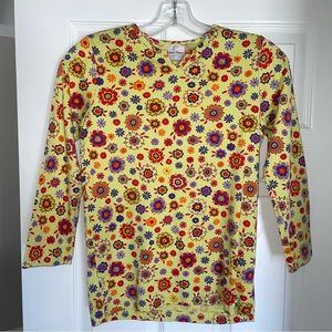 Hanna Andersson Floral Notch-Neck Tshirt